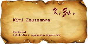 Kiri Zsuzsanna névjegykártya