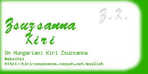 zsuzsanna kiri business card